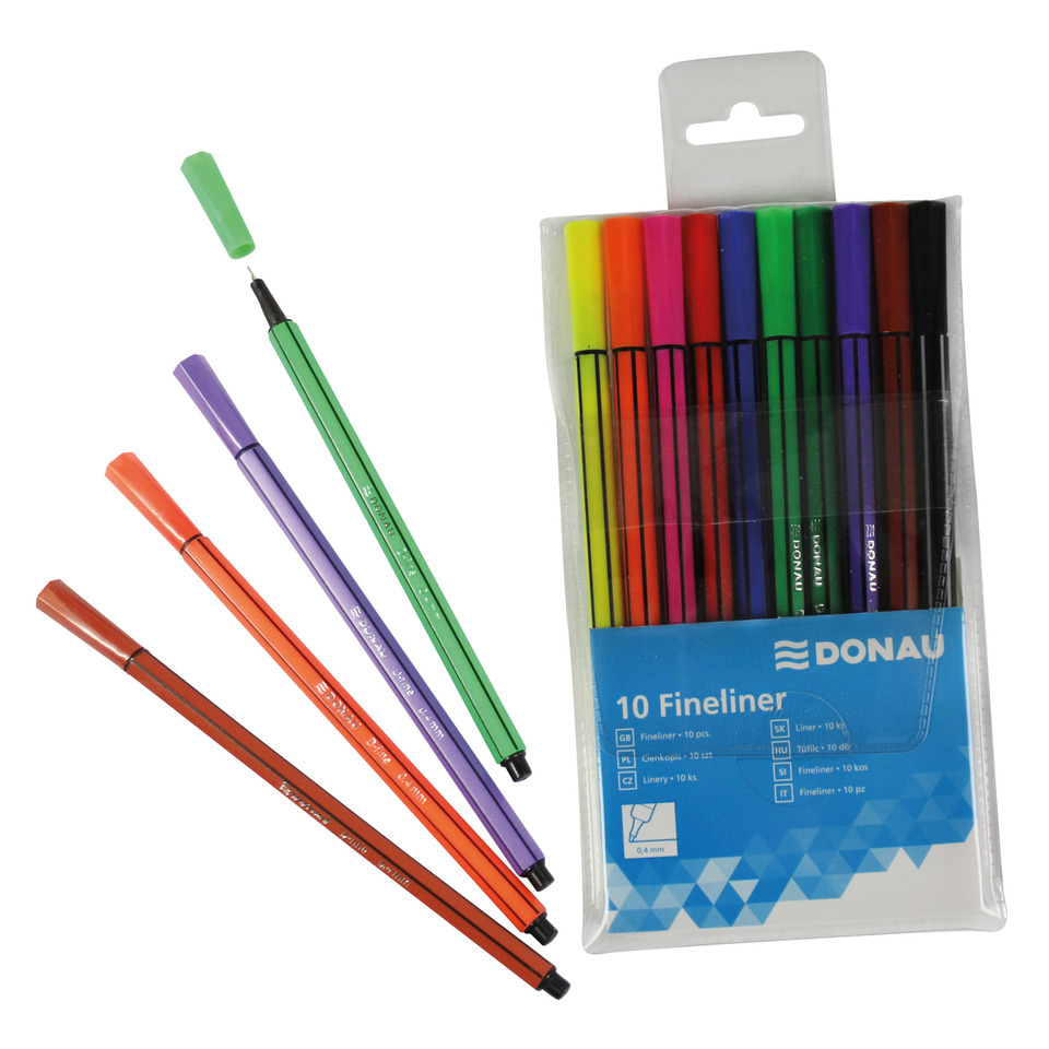 Fineliner - 0,4 mm, 10 Farben sortiert