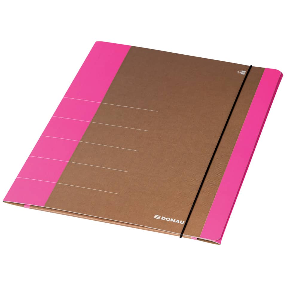 Gummizugmappe Life, A4, Karton, neonpink