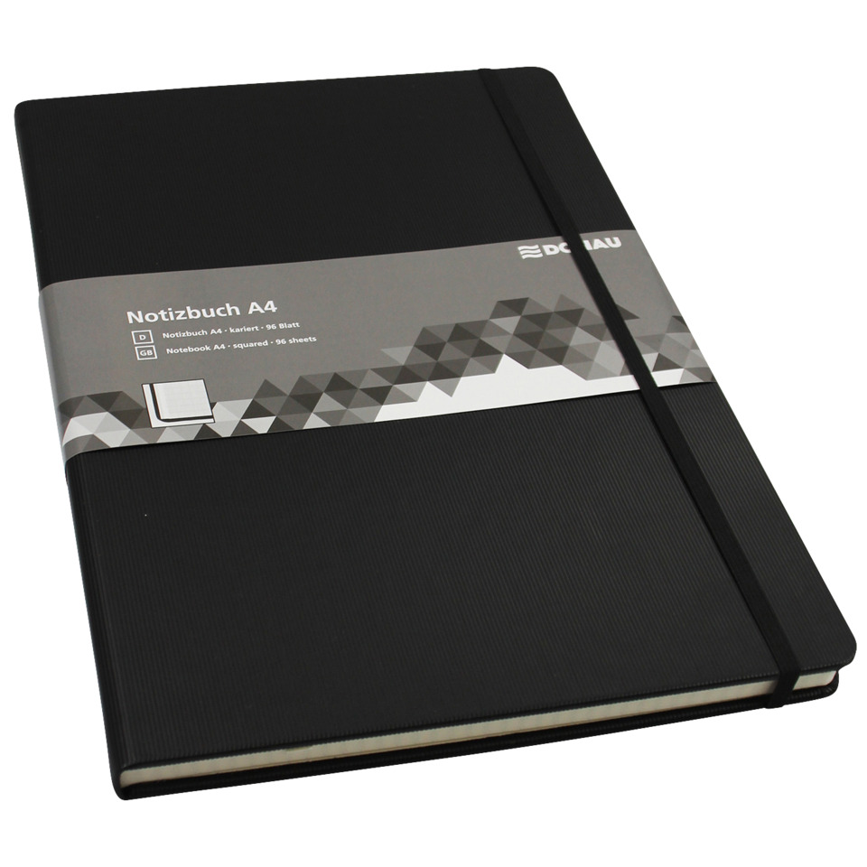 Notizbuch, A4, 80g/m², 96 Blatt, Hardcover, kariert