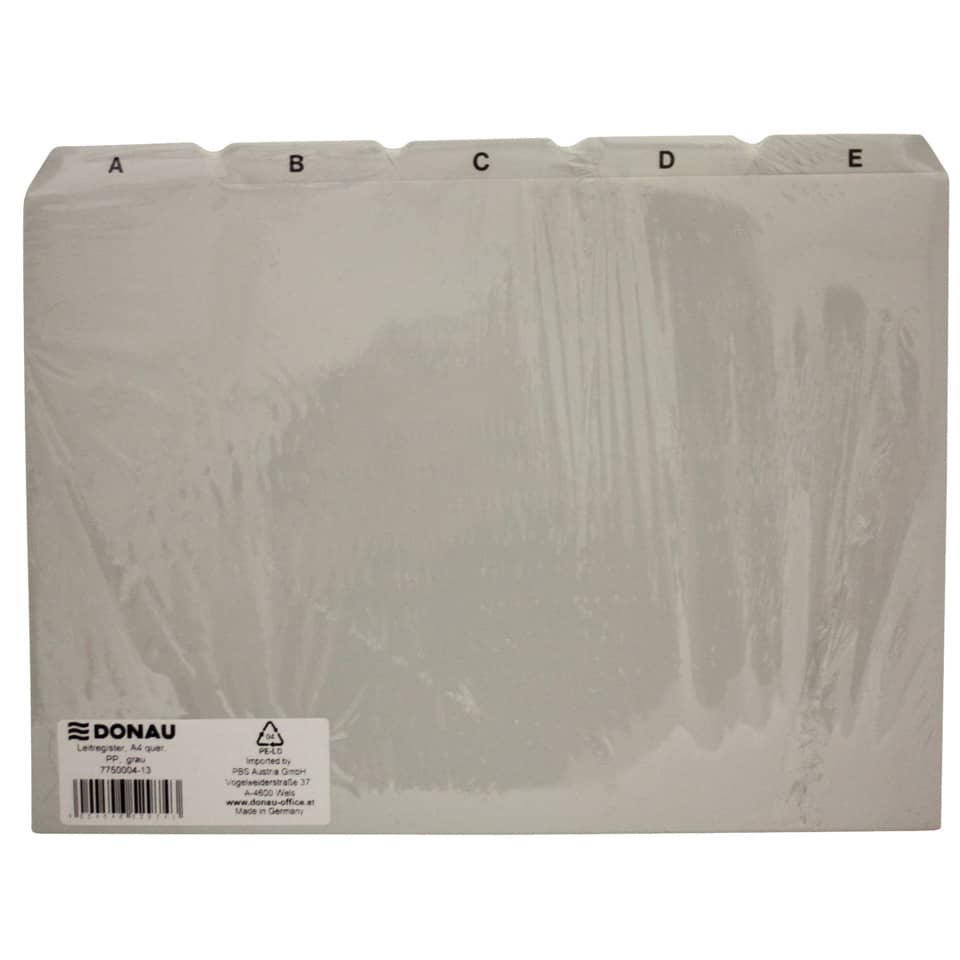 Leitregister, A4 quer, PP, grau