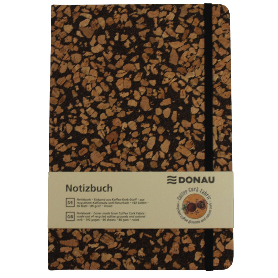 Notizbuch - A5, liniert, 96 Blatt, Recycling Kaffee-Kork-Stoff