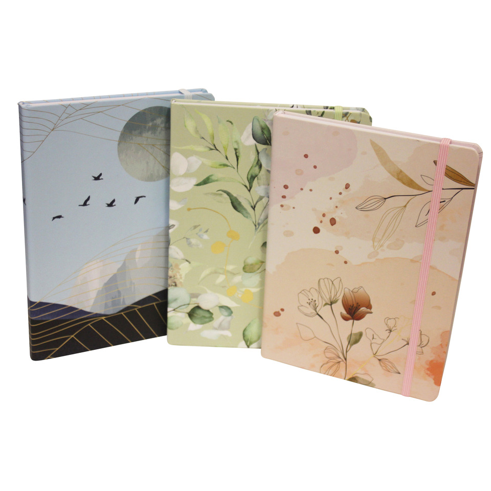 Notizbuch Watercolor, A5, 80g/m², 96 Blatt, liniert, sortiert