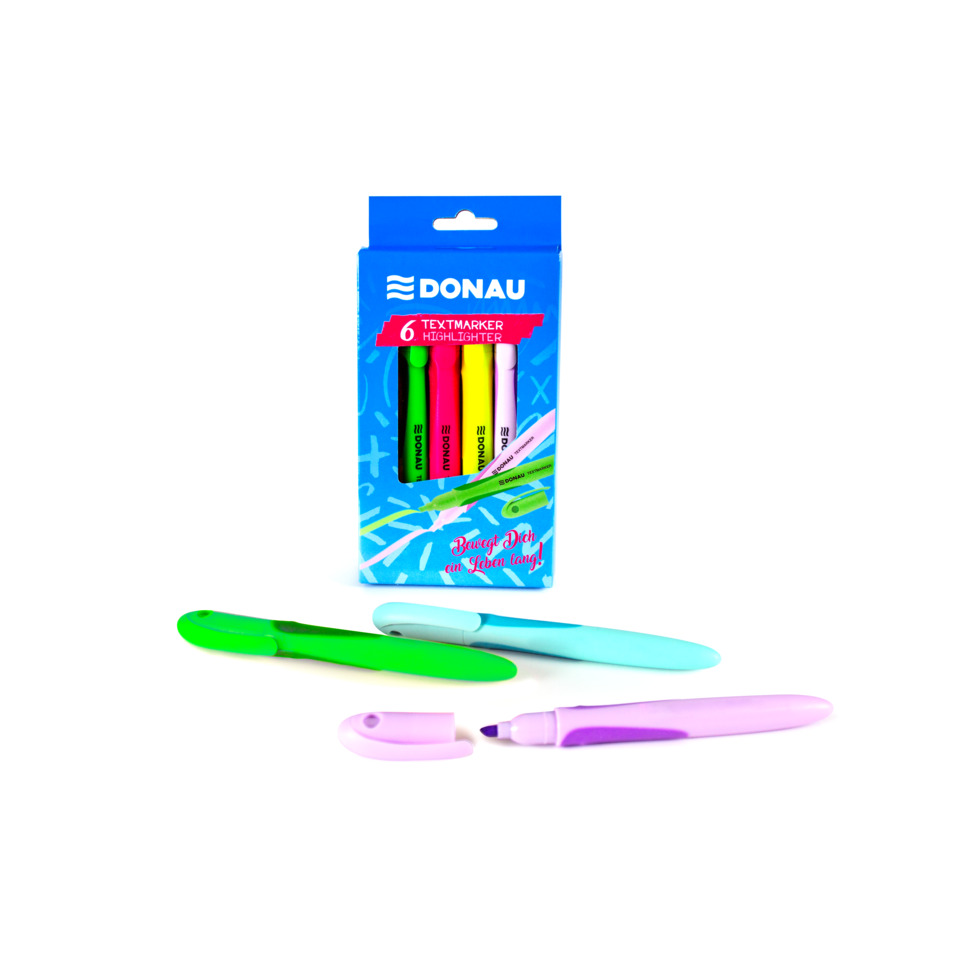 Textmarkeretui 6 ST Neon & Pastell sortiert