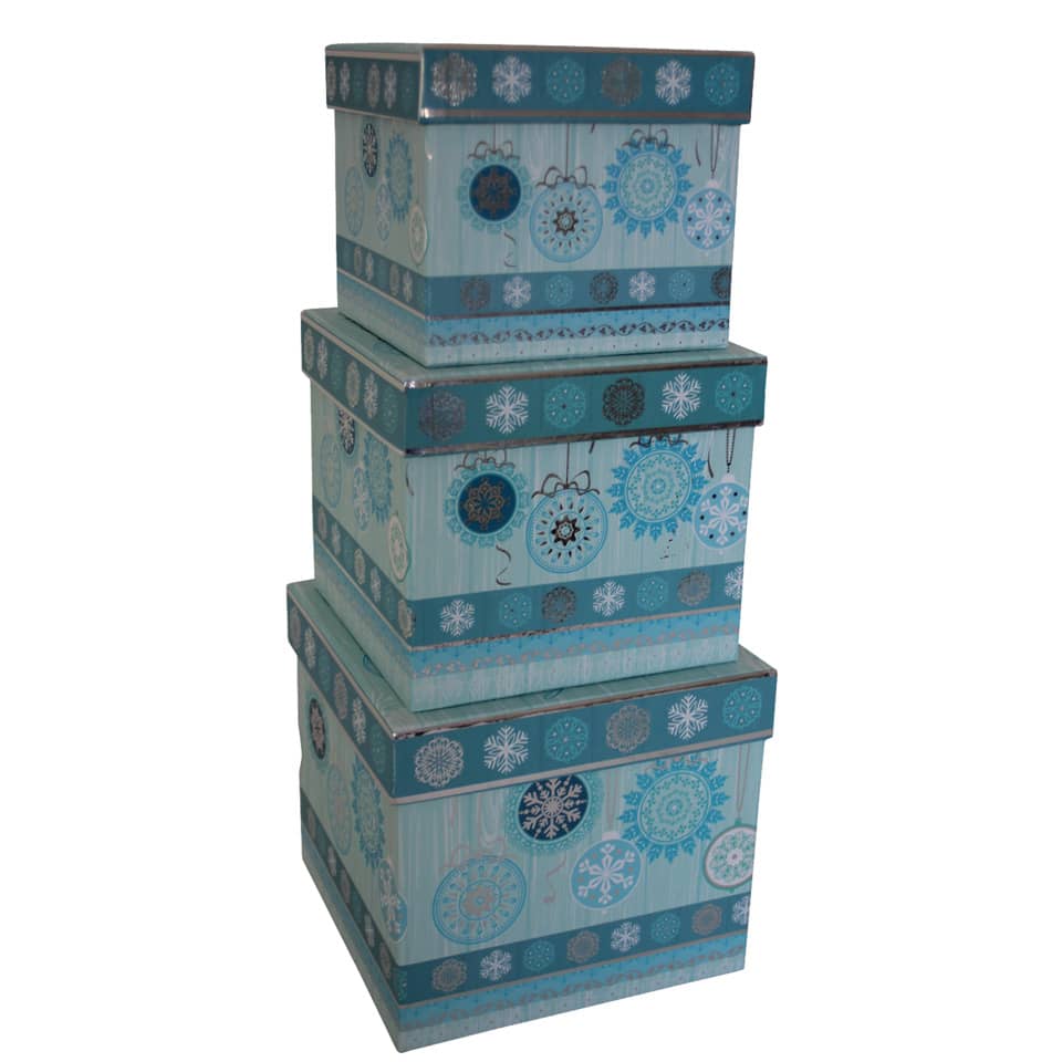 Weihnachtsgeschenkkarton - 3 tlg., Würfel