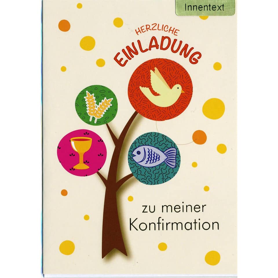 Einladung Konfirmation - 5 Karten inkl. Umschlag