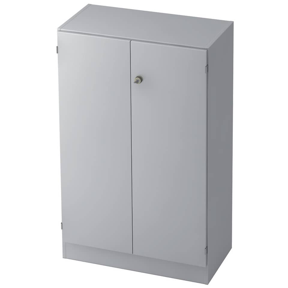 Hammerbacher Schrank - 3OH, Sockelblende, Grau/Grau