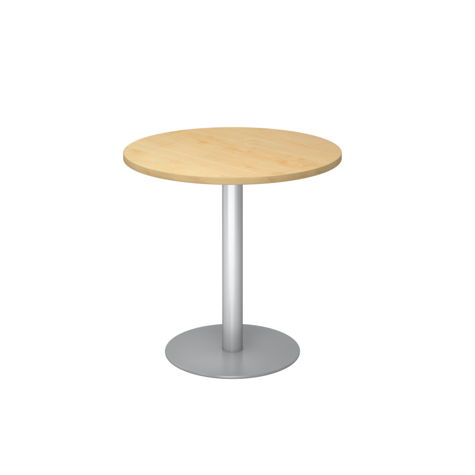 Hammerbacher Besprechungstisch, Ø80cm, ahorn/silber