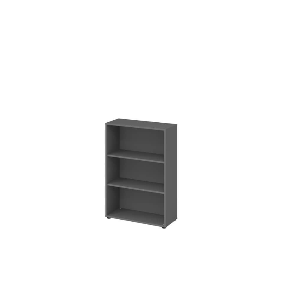 Hammerbacher Regal - 3OH, 80 cm breit, Graphit, Montageservice