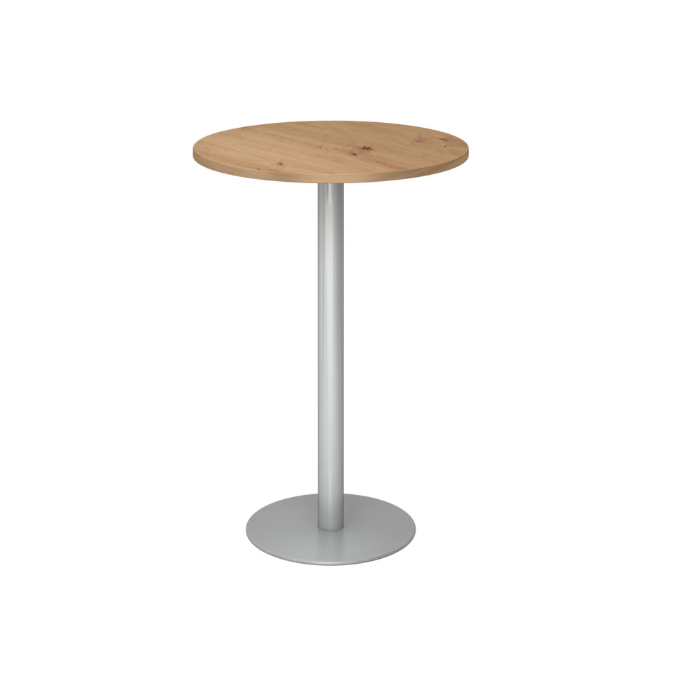 Hammerbacher Stehtisch - Ø 80 cm, rund, asteiche/silber
