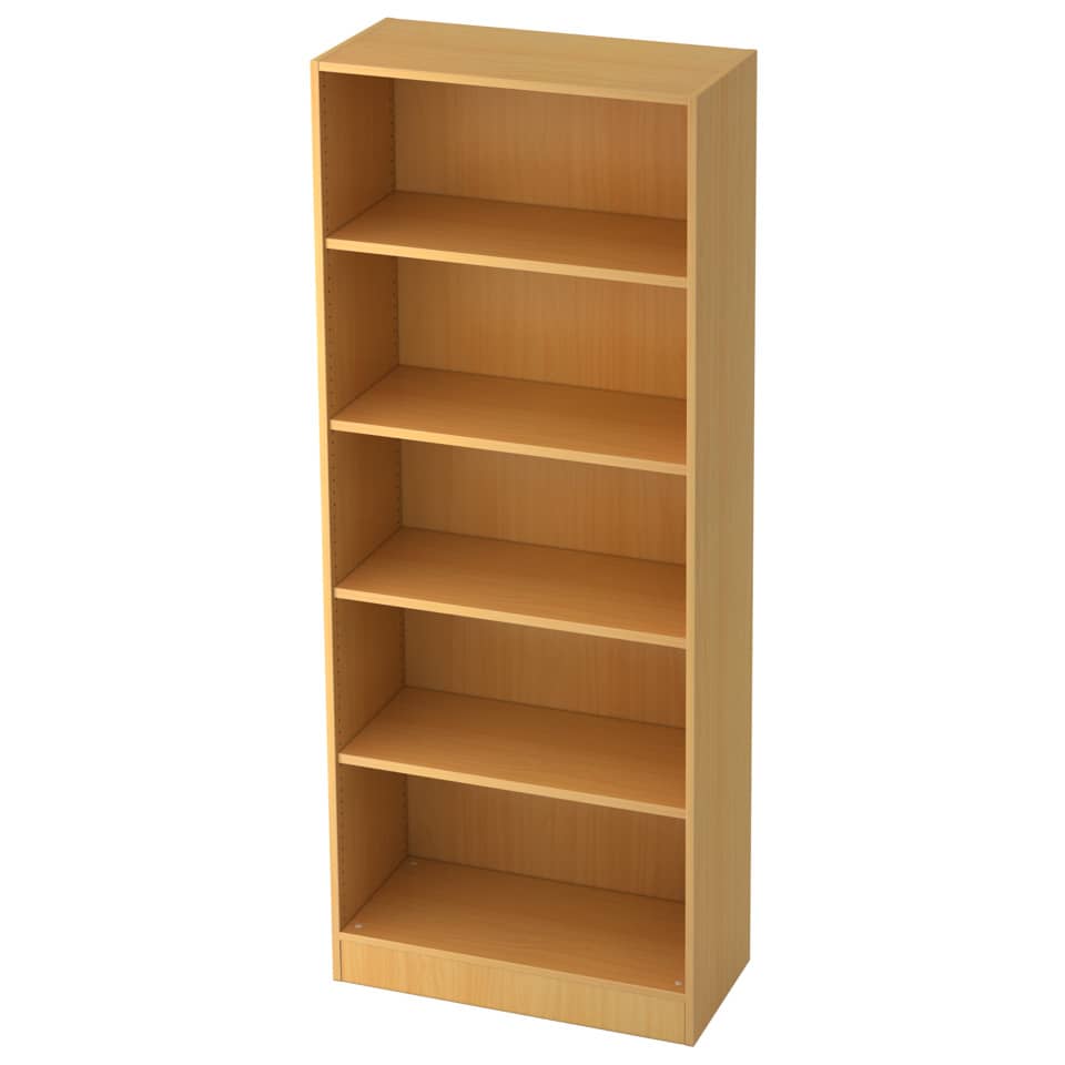 Hammerbacher Regal - breit, 5OH, 80 cm breit, Sockelblende, Buche, mit Montageservice