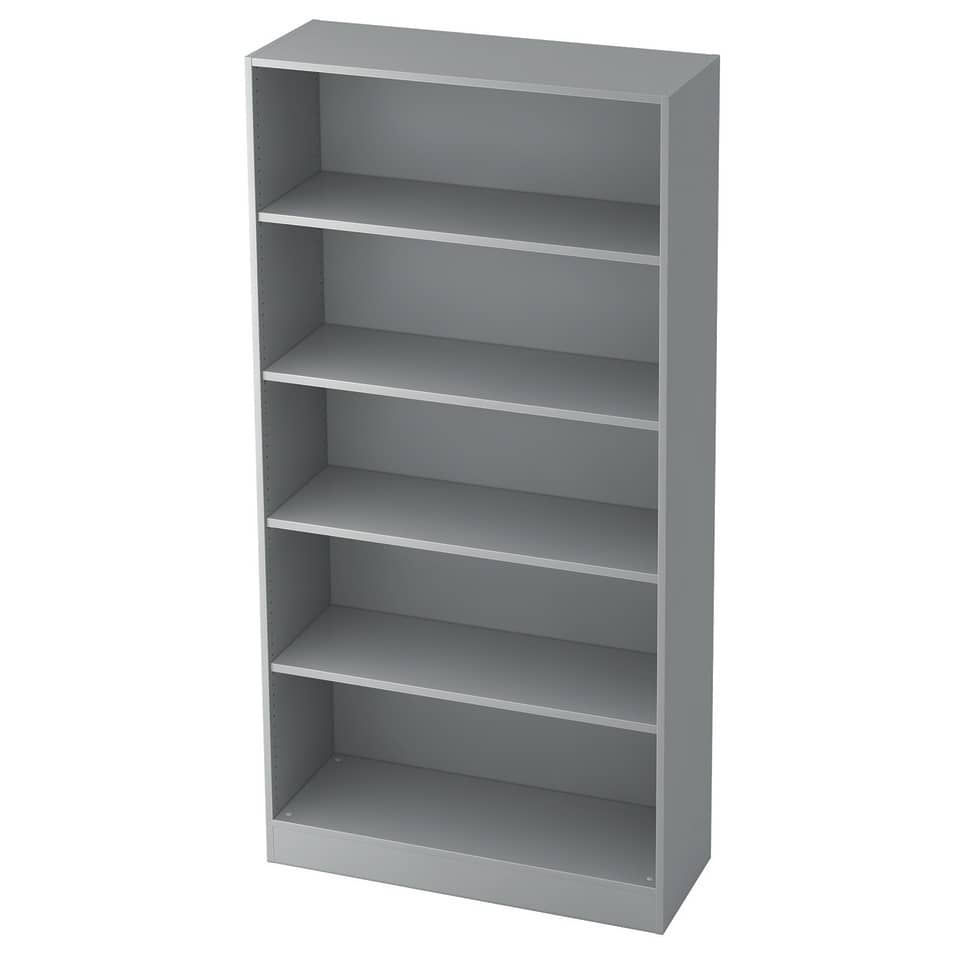 Hammerbacher Regal - breit, 5OH, 100 cm breit, Sockelblende, Grau, mit Montageservice