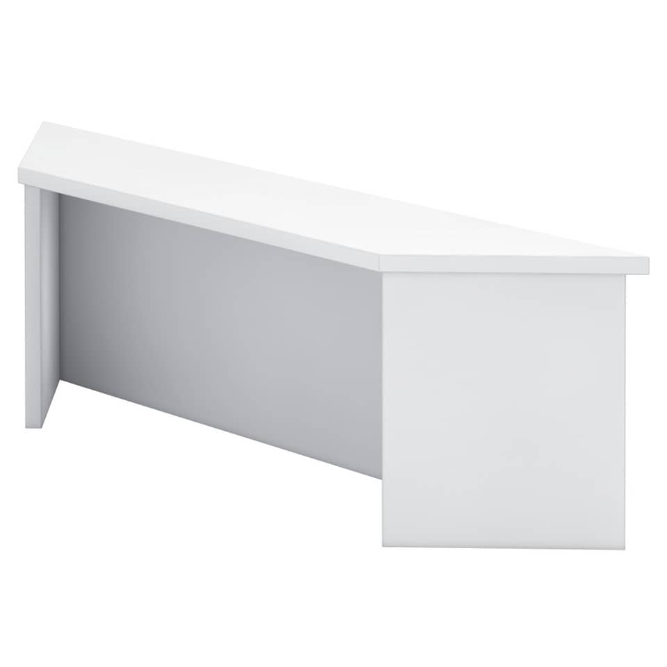 Hammerbacher Thekenaufsatz für Eckwinkel - 113 cm, 1OH, Weiß, mit Montageservice