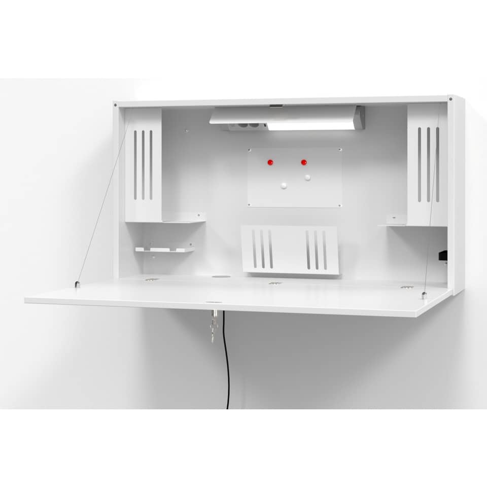 Hammerbacher Wandschreibtisch Mini Office weiß/weiß
