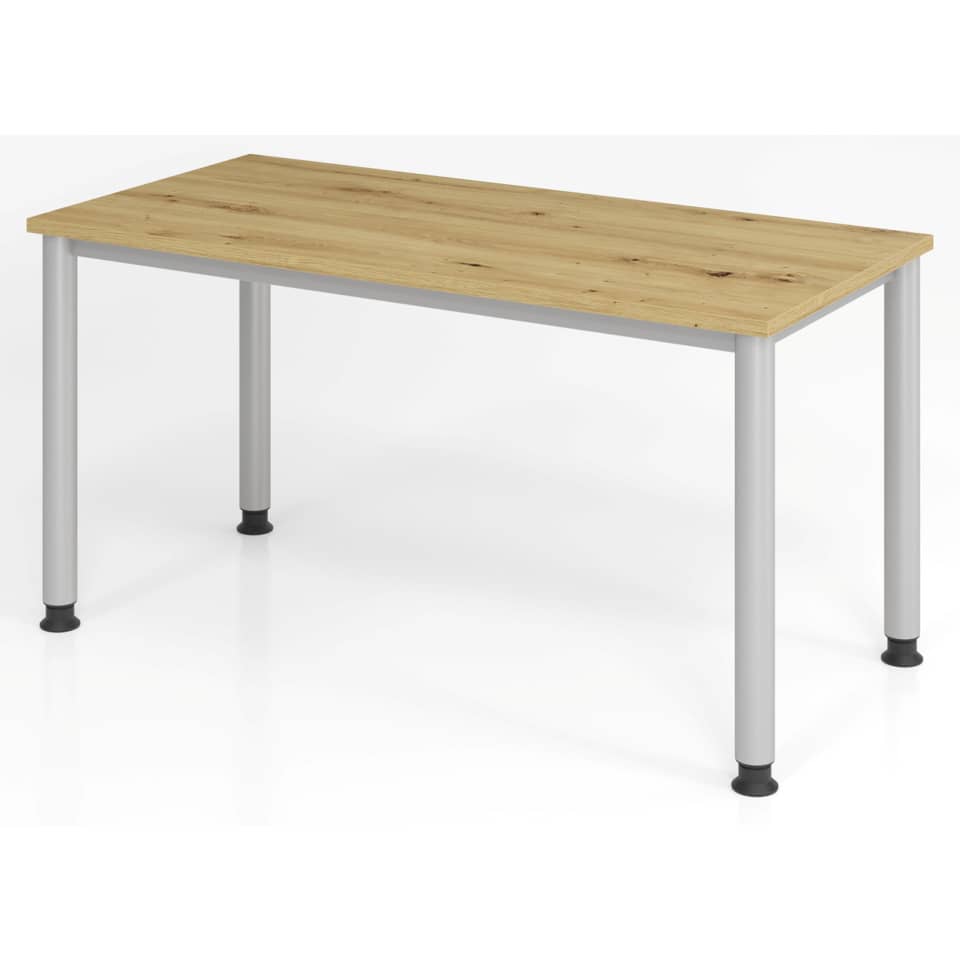Hammerbacher Schreibtisch Mini Office H-Serie Asteiche/silber