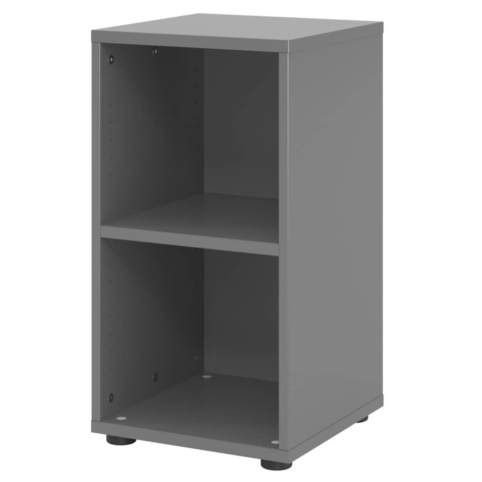 Hammerbacher Regal - schmal, 2 OH, 40 cm breit, ohne Sockelblende, Graphit