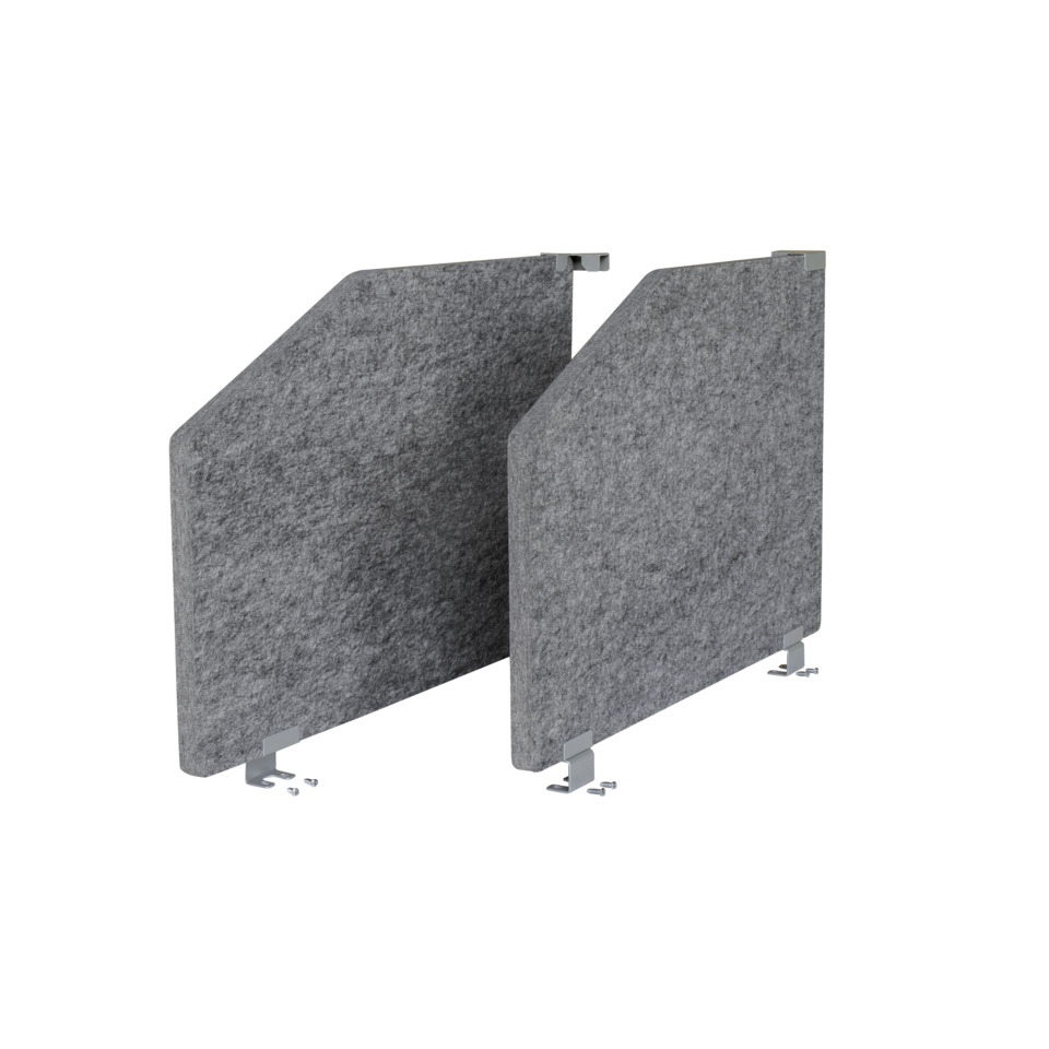 Hammerbacher Trennwand Akustik - 73,5 x 50 x 2,5 cm, grau, 2-Set