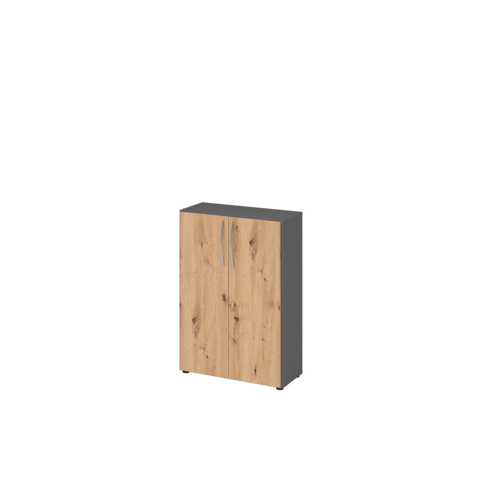 Hammerbacher Flügeltürenschrank - 3 OH, Graphit/Asteiche, Montageservice
