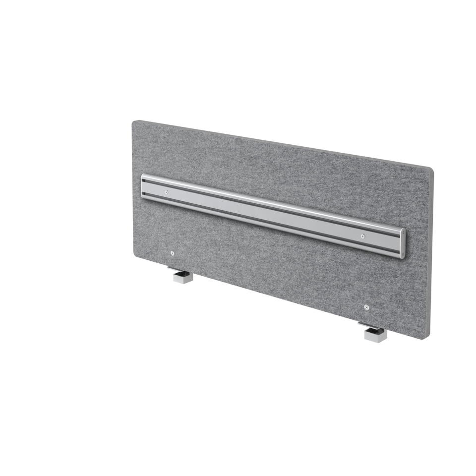Hammerbacher Trennwand Akustik mit Orga-Schiene - 119,5 x 50 cm, grau