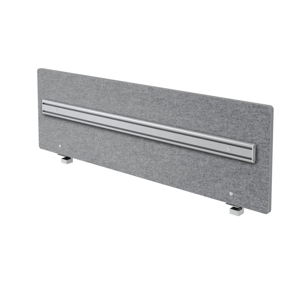 Hammerbacher Trennwand Akustik mit Orga-Schiene - 159,5 x 50 cm, grau