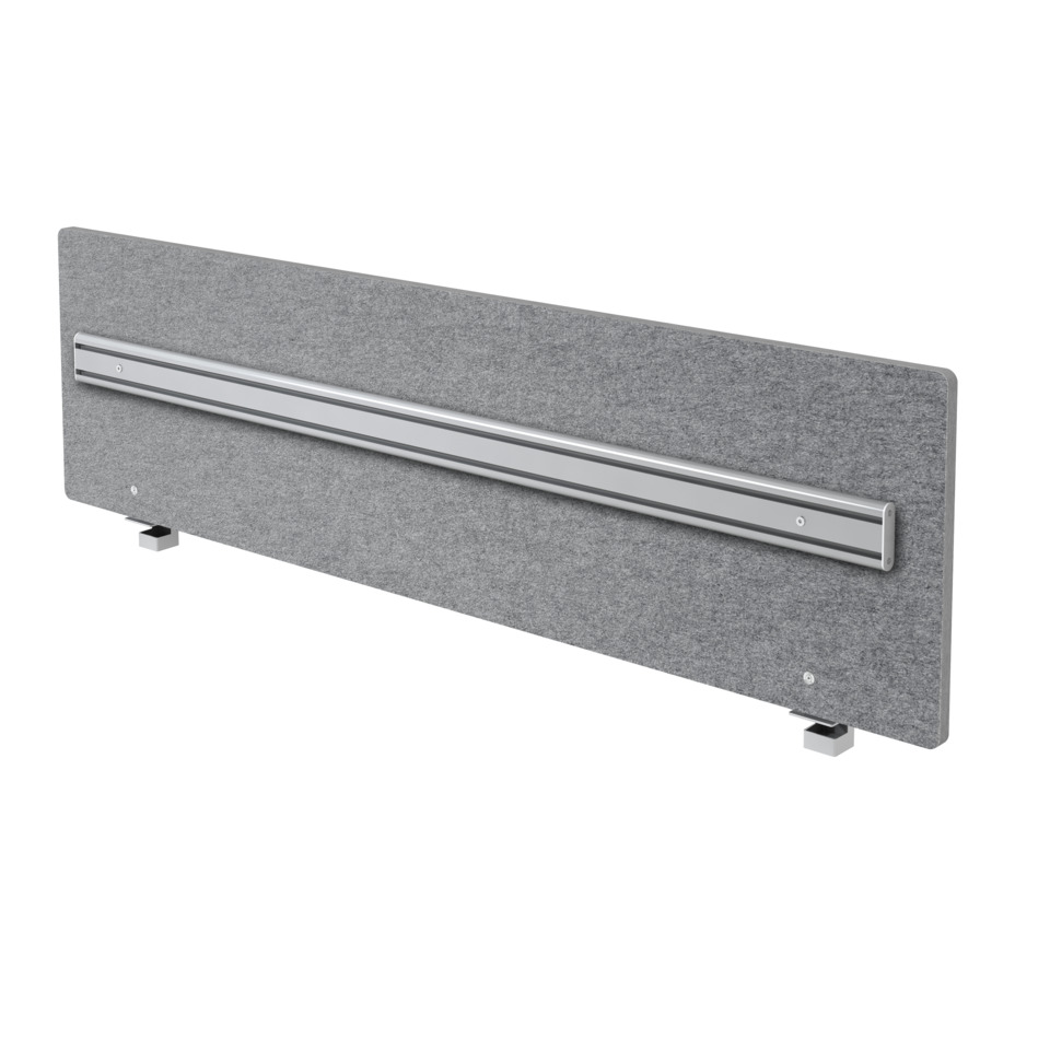 Hammerbacher Trennwand Akustik mit Orga-Schiene - 179,5 x 50 cm, grau