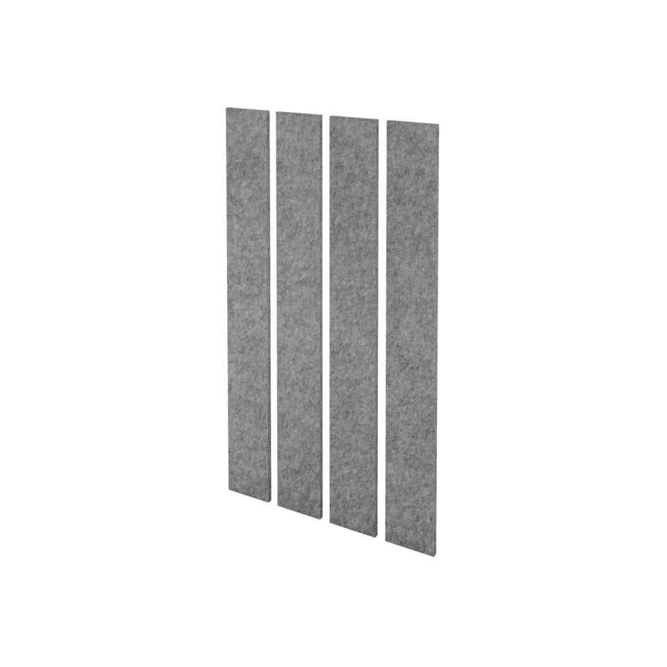 Hammerbacher Akustik-Wandpanel AWP200 - 4er Set, 200 x 25 cm - Filzoptik grau-meliert