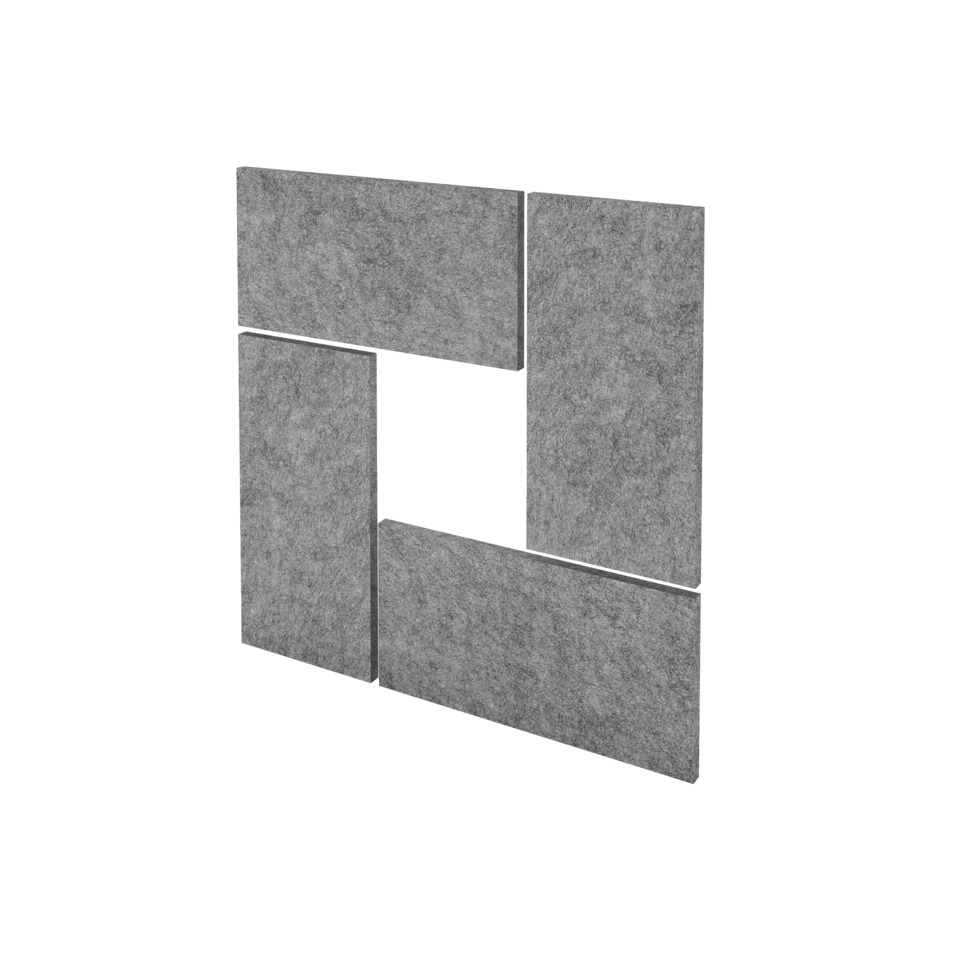 Hammerbacher Akustik-Wandpanel AWP65 - 4er Set, 65 x 32,5 cm - Filzoptik grau-meliert