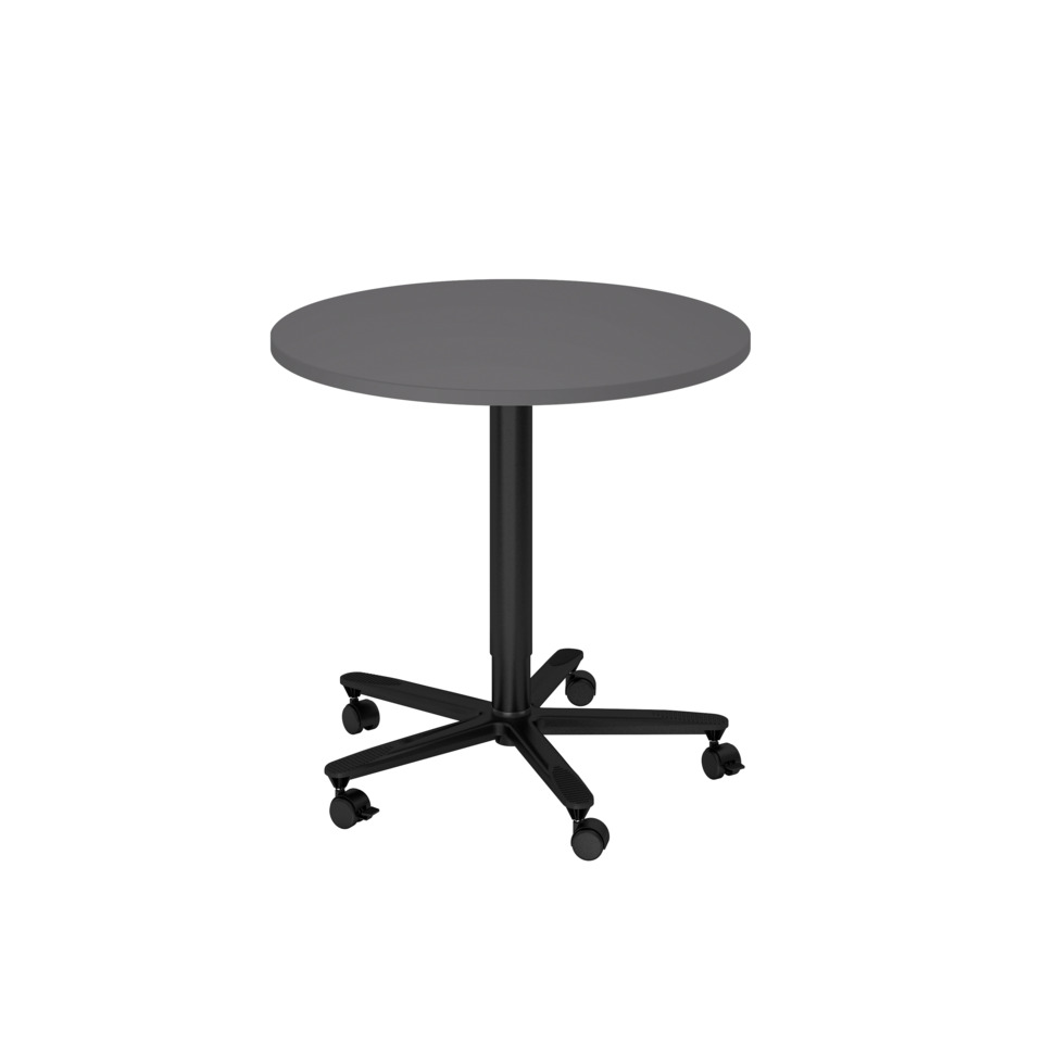 Hammerbacher Besprechungstisch, Ø80cm, höhenverstellbar, graphit/schwarz