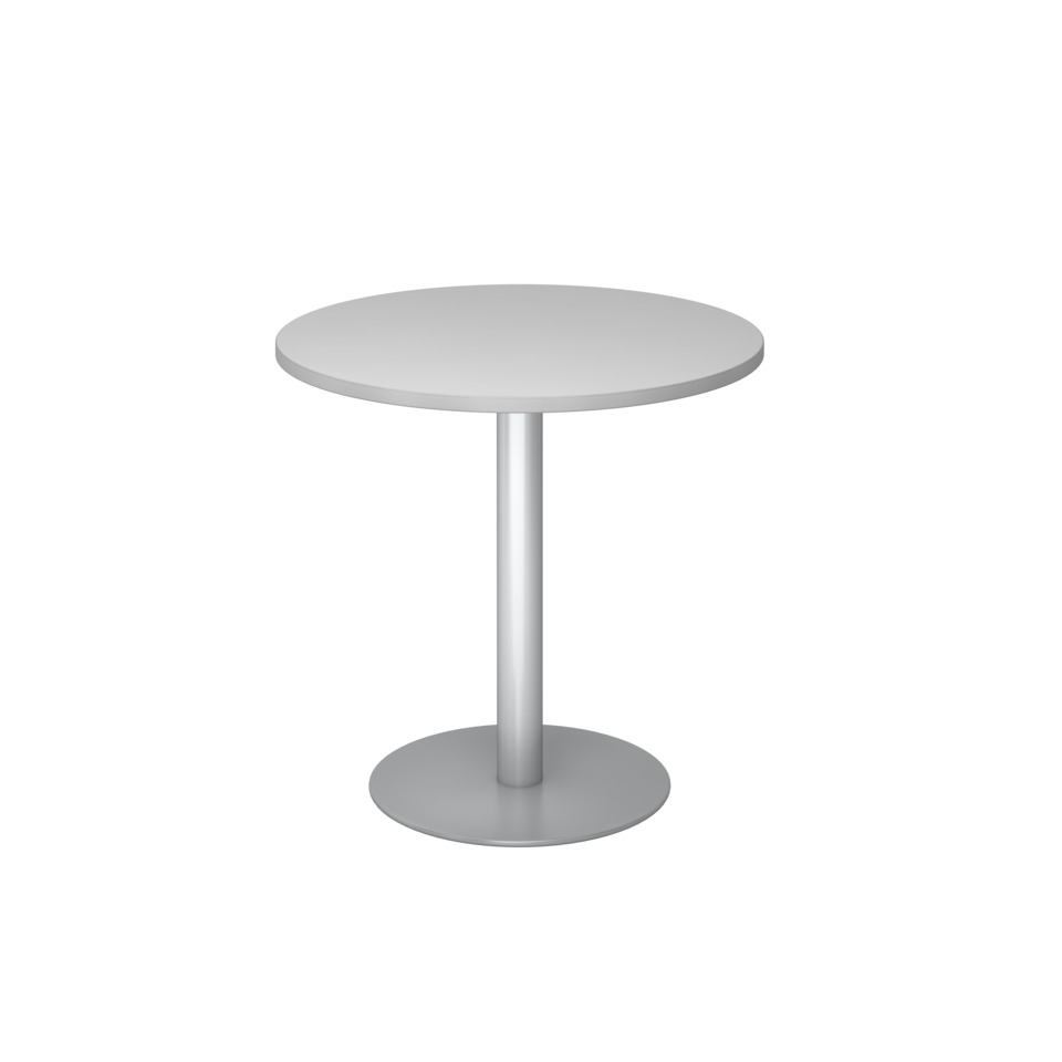 Hammerbacher Besprechungstisch, Ø80cm, grau/silber