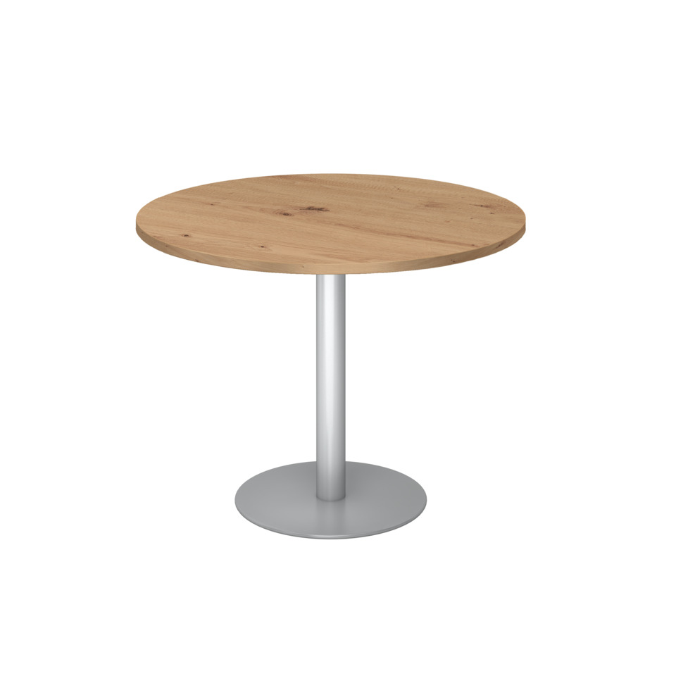 Hammerbacher Besprechungstisch, Ø100cm, asteiche/silber