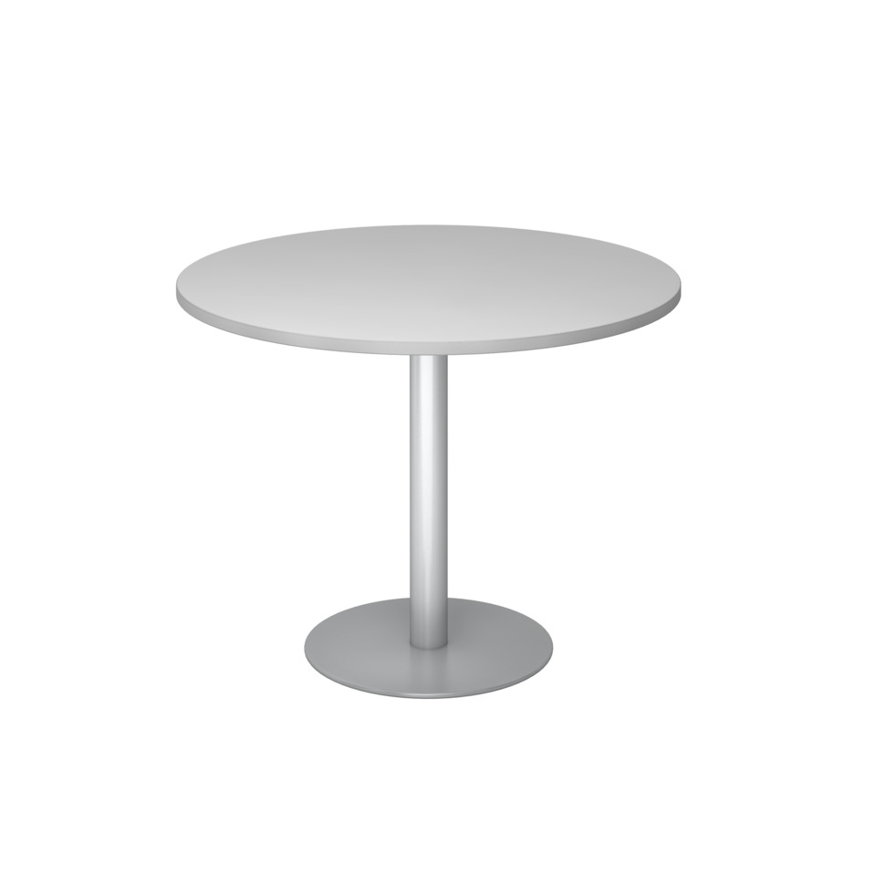 Hammerbacher Besprechungstisch, Ø100cm, grau/silber