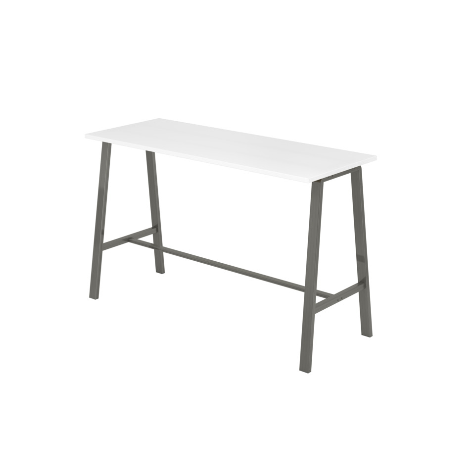 Hammerbacher Stehtisch, 175x68x104cm, weiß/stahl , mit Montage