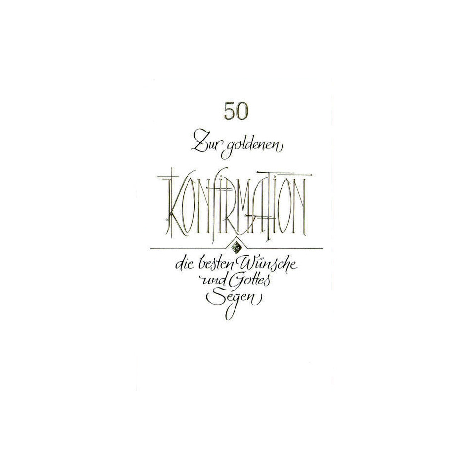 Karte zur goldenen Konfirmation - inkl. Umschlag