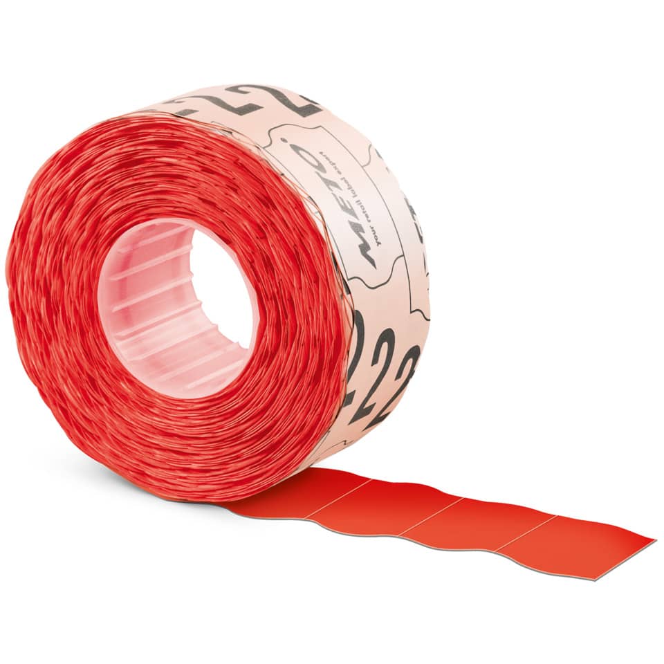 Preisauszeichner-Etiketten, 1-zeilig, 22 x 12 mm, permanent haftend, fluor rot