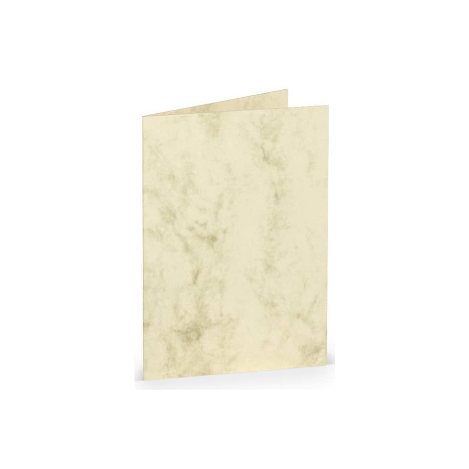Briefkarte Paperado - A7, 220 g/qm, doppelt, hoch, chamois marmora