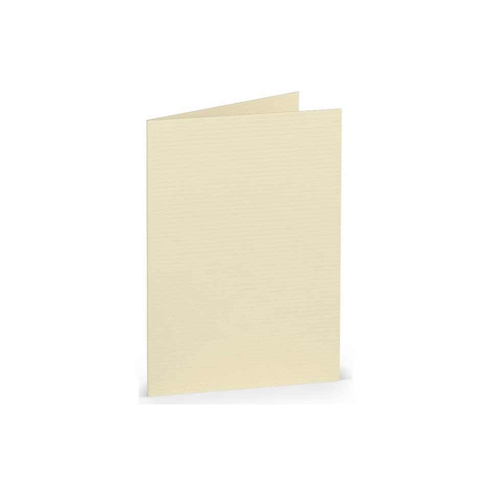 Briefkarte Paperado - A7, 220 g/qm, doppelt, hoch, chamois gerippt