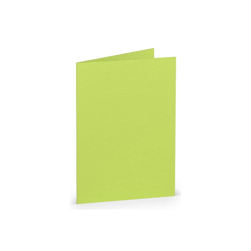 Briefkarte Paperado - A7, 220 g/qm, doppelt, hoch, maigrün gerippt