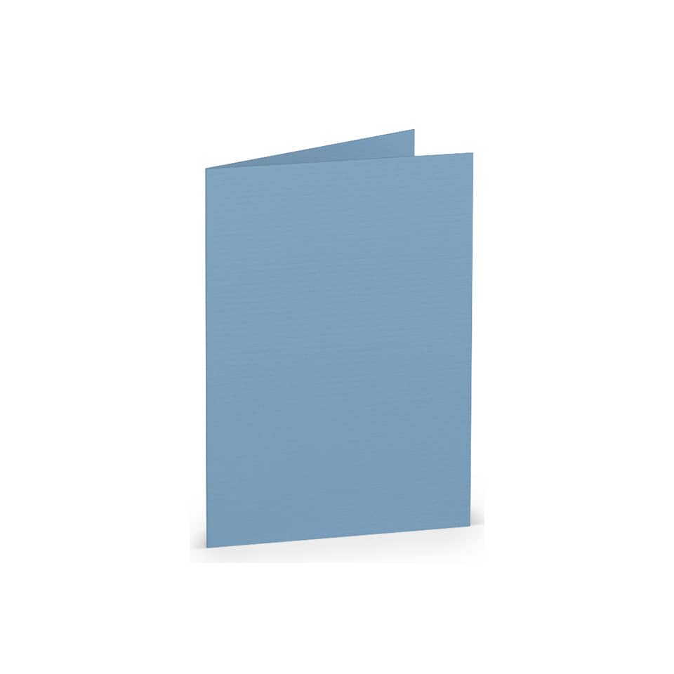 Briefkarte Paperado - A7, 220 g/qm, doppelt, hoch, dunkelblau gerippt