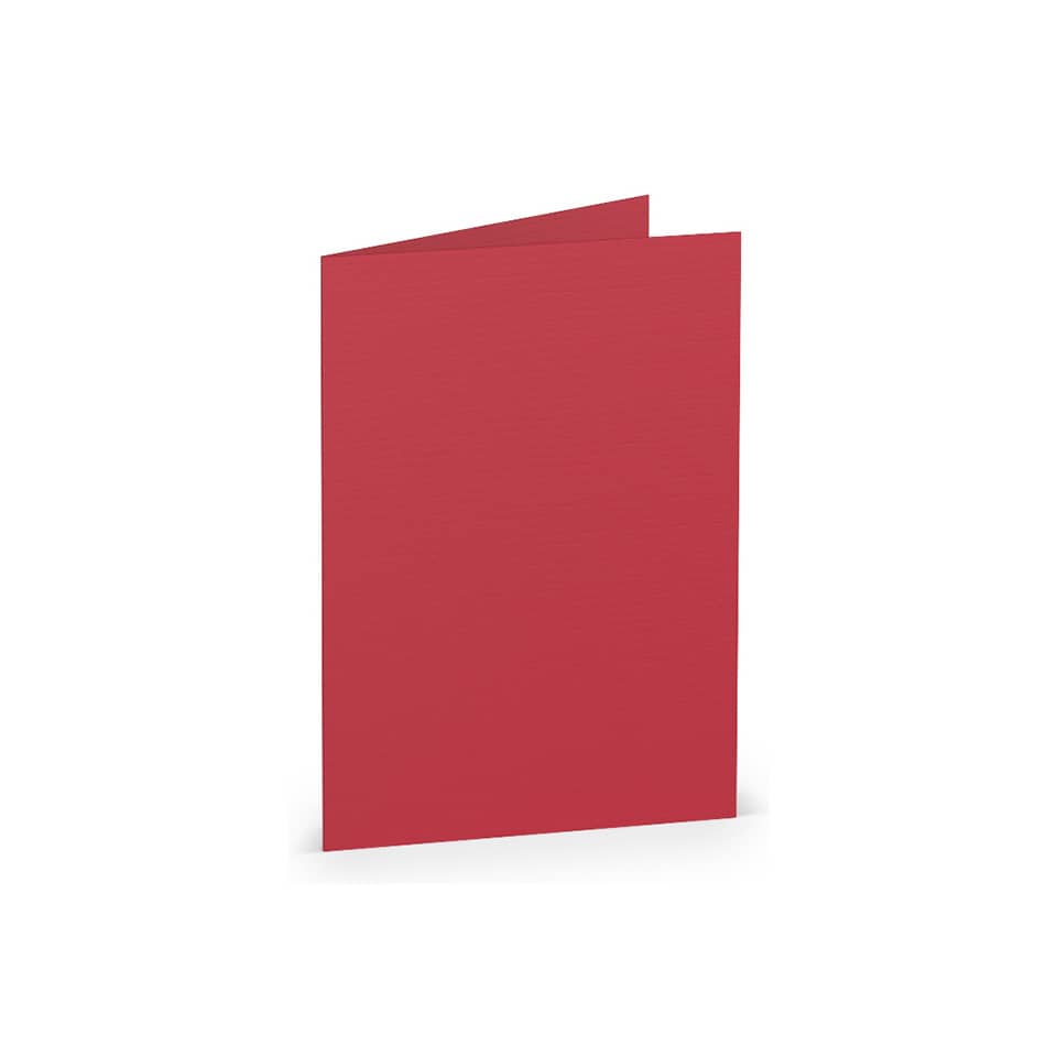 Briefkarte Paperado - A7, 220 g/qm, doppelt, hoch, rot gerippt