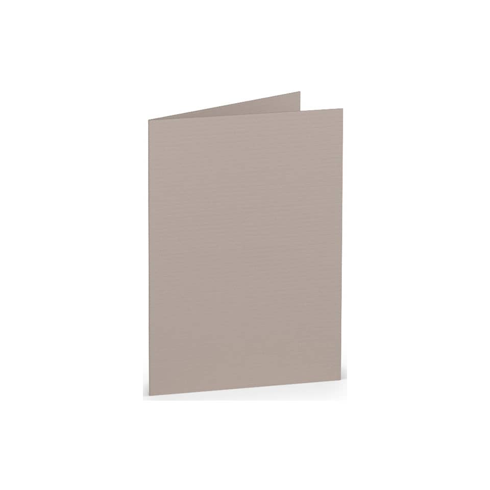 Briefkarte Paperado - A7, 220 g/qm, doppelt, hoch, taupe gerippt