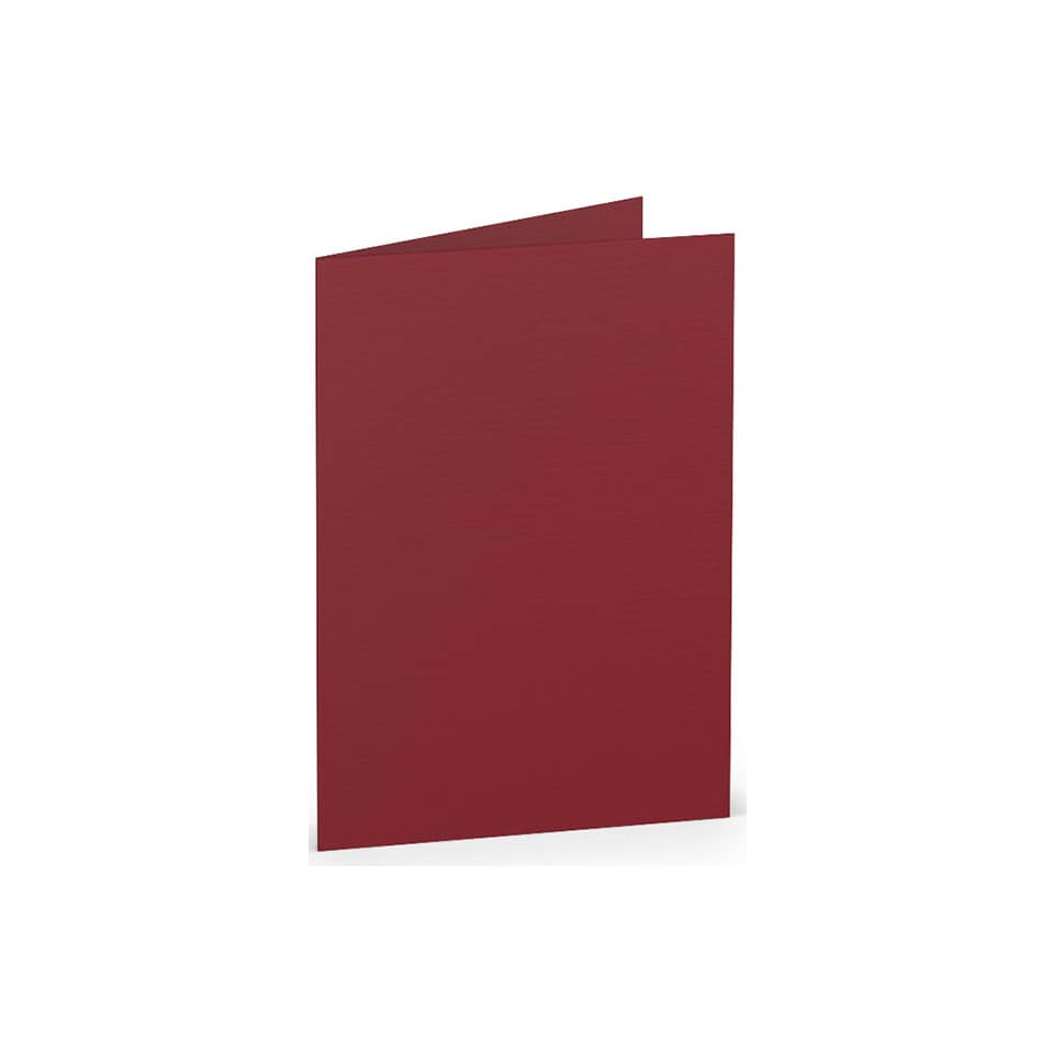 Briefkarte Paperado - A7, 220 g/qm, doppelt, hoch, rosso gerippt