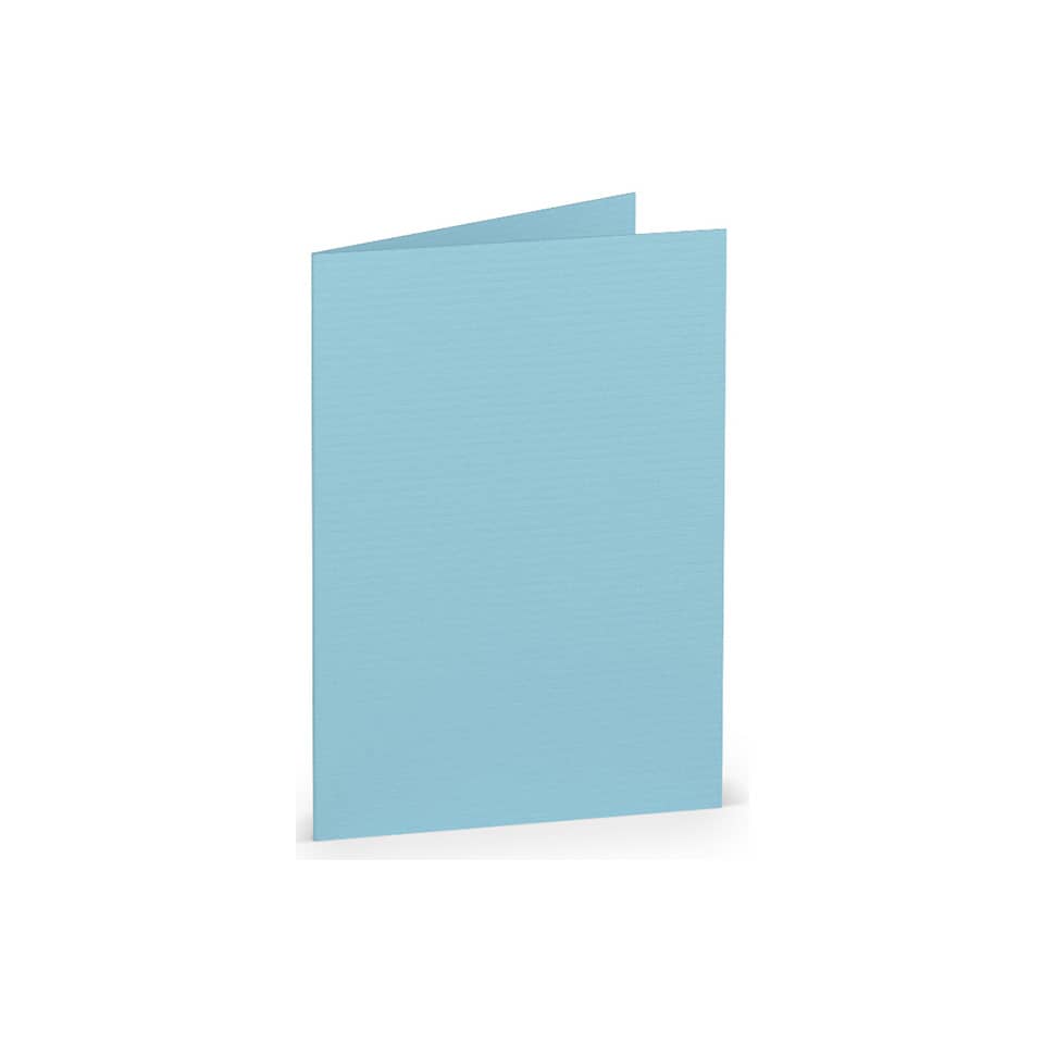 Briefkarte Paperado - A7, 220 g/qm, doppelt, hoch, aqua gerippt