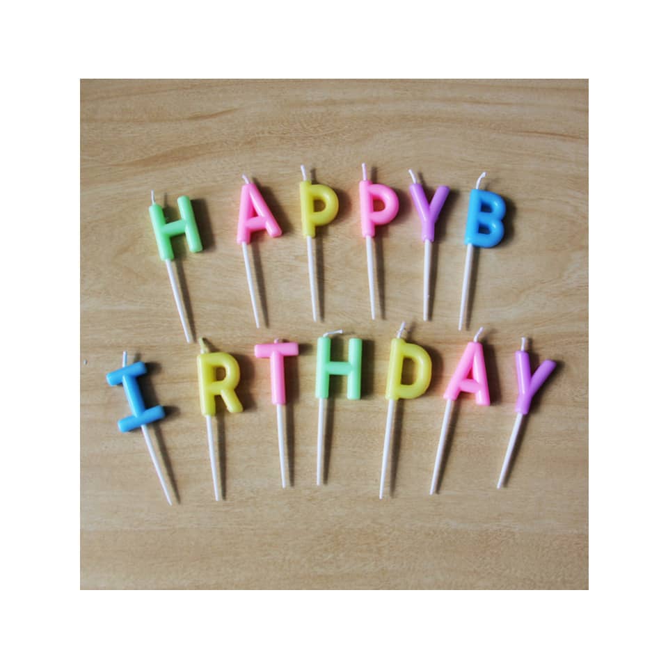 Geburtstagskerzen Schriftzug Happy Birthday