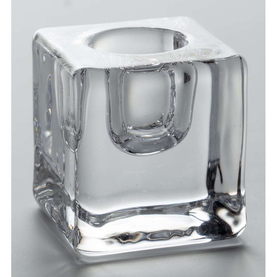 Kerzenhalter transparent 4x4x4cm