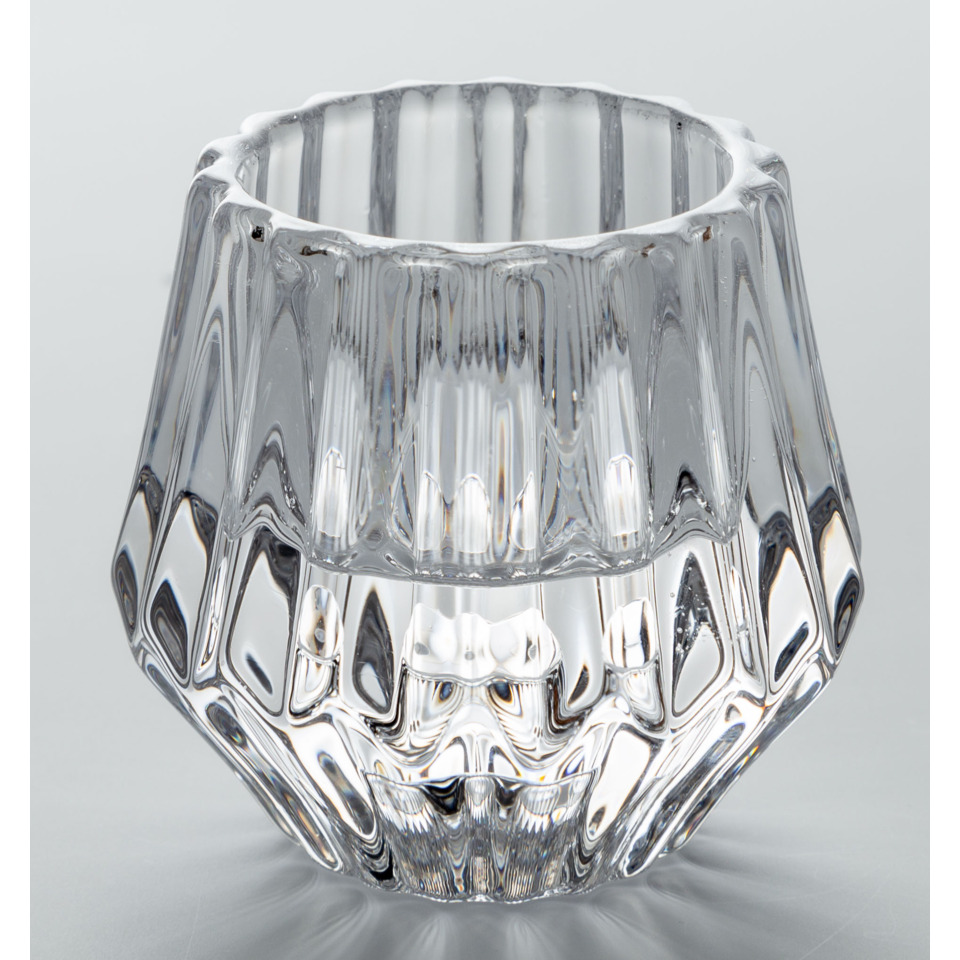 Kerzenhalter 2in1 Glas klar 9x9x5,5cm