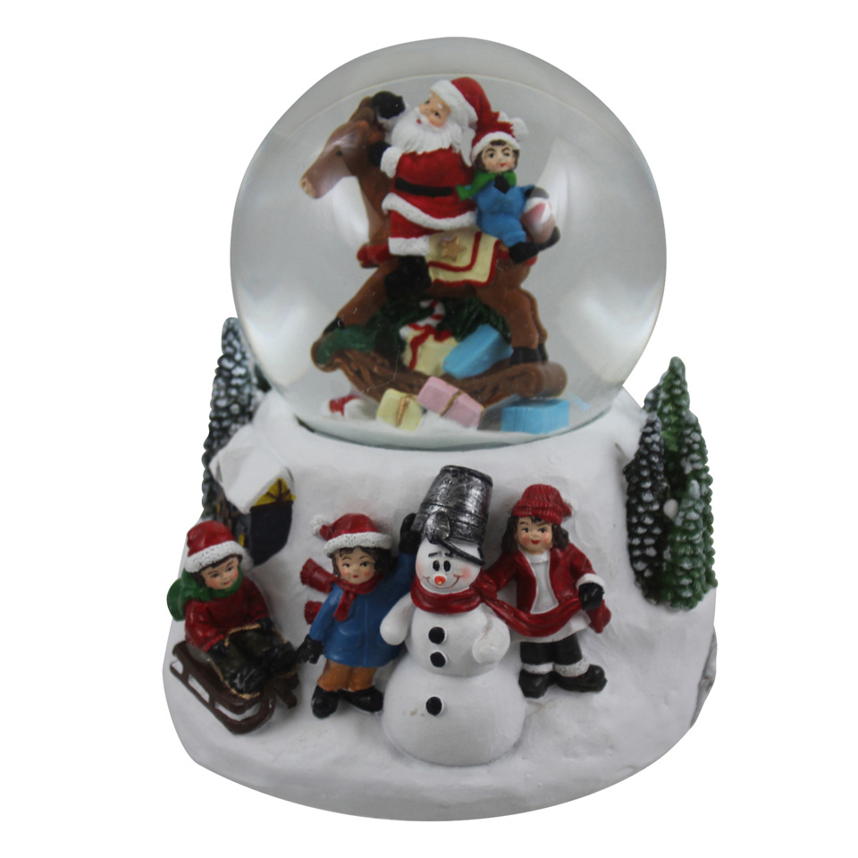 Weihnachtsschneekugel Winter LED + Musik, 14 x 14 x 16,5 cm