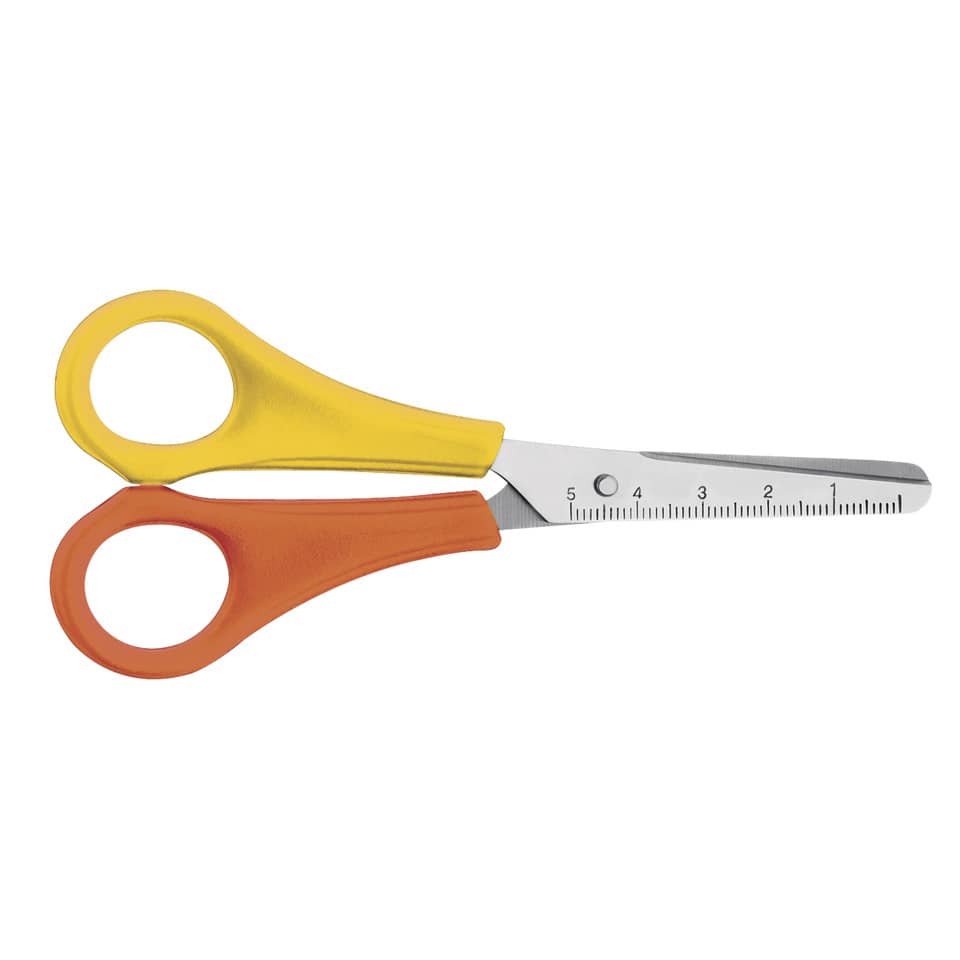 Schere Kids - 13 cm, rund, gelb/orange