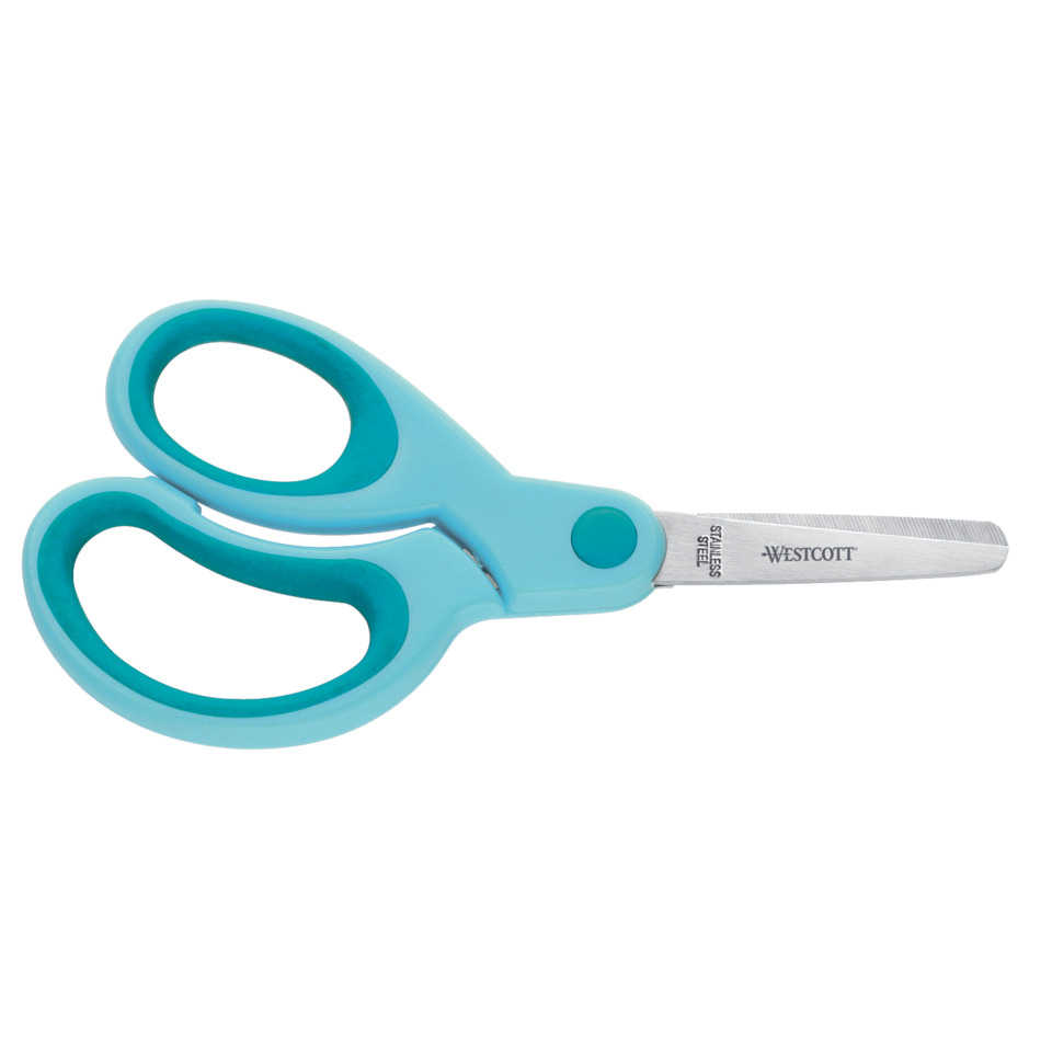 Bastelschere - 13 cm, türkis, rund