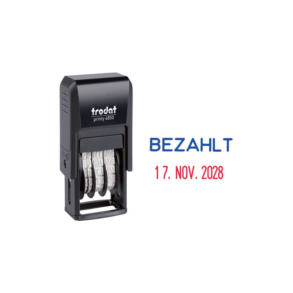 Stempel Printy 4850/L2 - BEZAHLT mit Datum