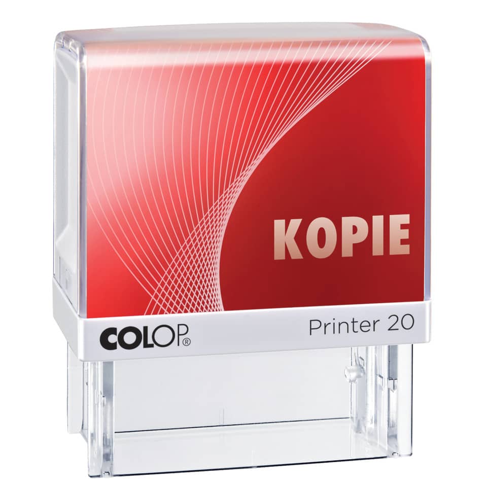 Stempel 20L "KOPIE" - 38 x 14 mm, selbstfärbend, rot, 1-zeilig, Kunststoff