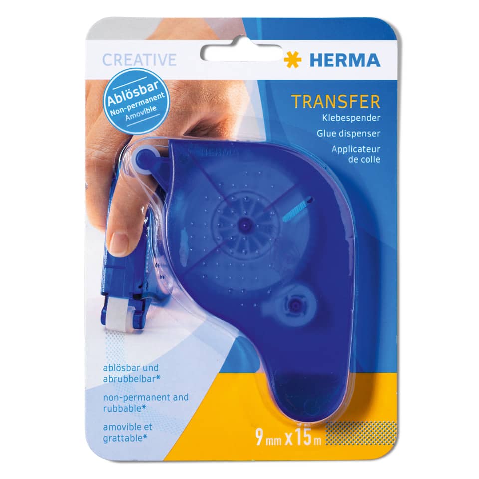 1067 Klebespender Transfer - 15 m, ablösbar, blau